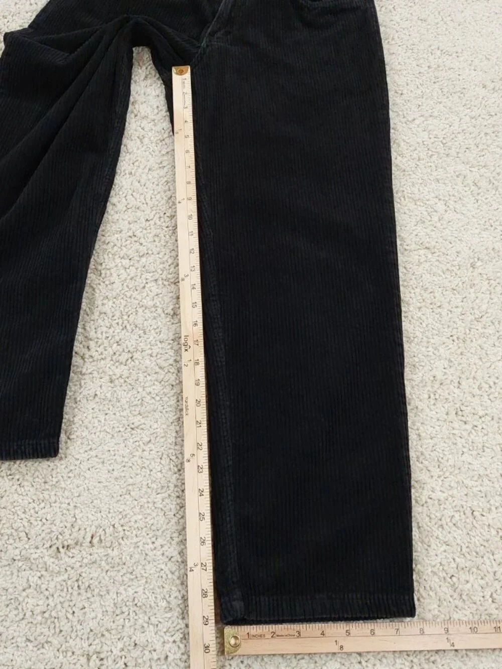 Vintage Anchor Blue Baggy Black Corduroy Y2k Skater Pants Faded Grunge. Sz 30x30